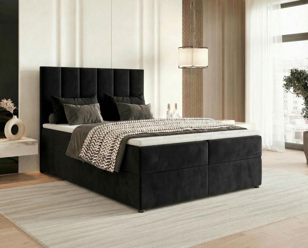 The image shows visualization of Jasmine 100 Schwarz bed color