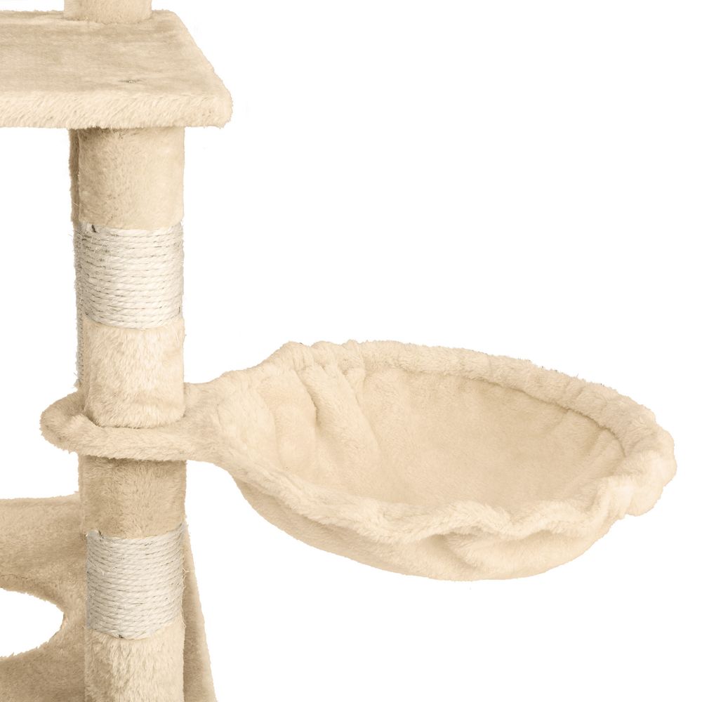 tectake® Kratzbaum Stokeley 141 cm inklusive Spielkordel und Kippschutz