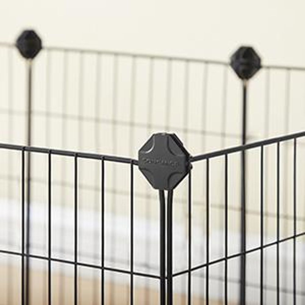 SONGMICS Kleintierkäfig, Kleintiergehege, Freilauf, Metallgitter, DIY schwarz