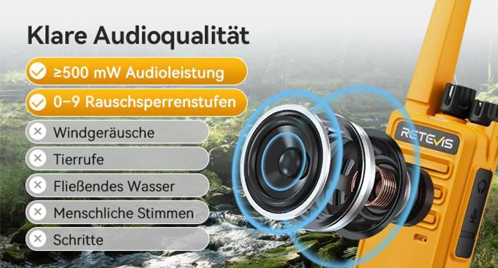 Retevis RT668 Funkgeräte, Lizenzfrei Walkie Talkie, Aufladbar Robust Walkie Talkies mit Headset, 16 Kanäle, VOX, für Freien, Biking, Camping, Wandern