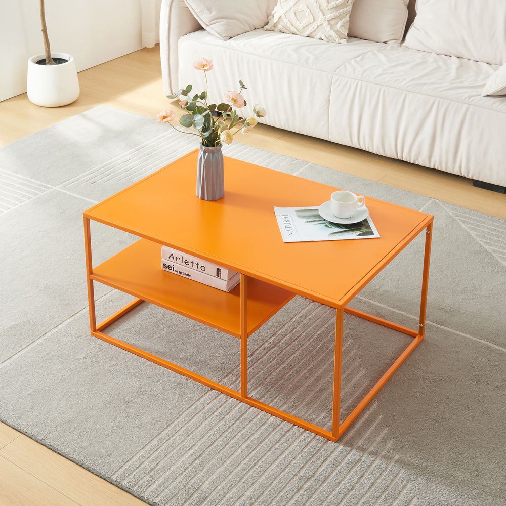Couchtisch 'Solund' Stahl 90 x 60 x 45 cm Orange