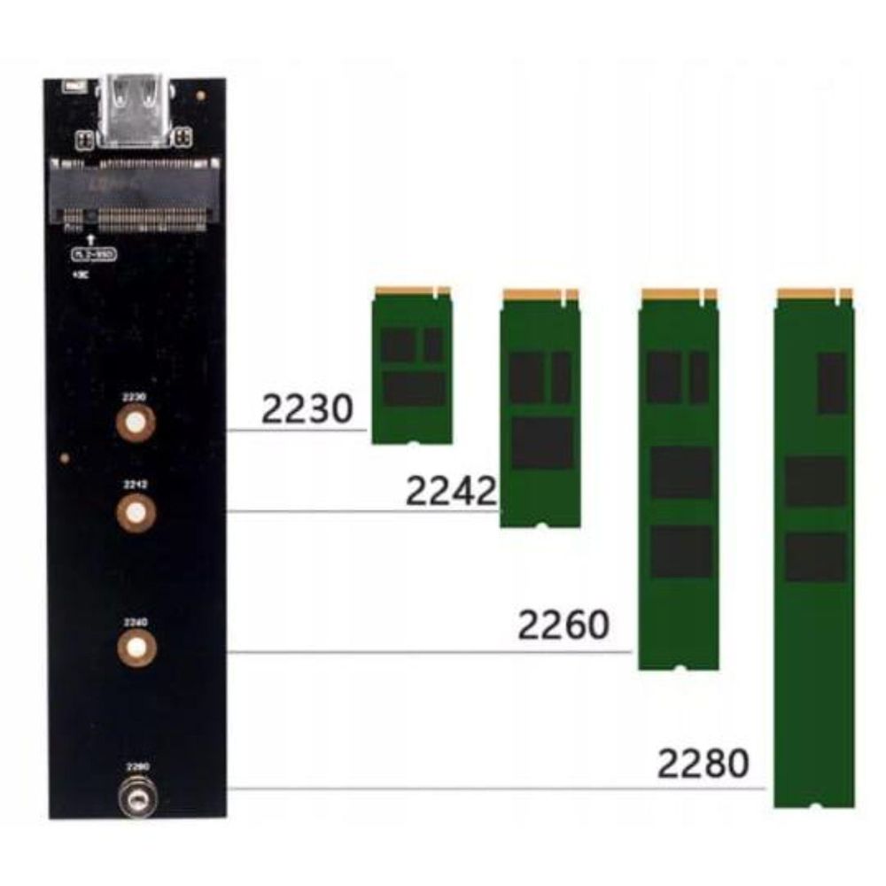 Obudowa SSD - M.2 SATA NGFF - USB 3.0 - 6 Gbit/s - B Key B+M - 2230-2280 - Aluminium - Czarny