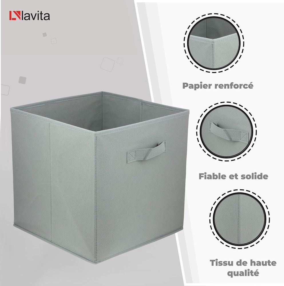 Lavita Storage Box | faltbare Aufbewahrung Boxen 31 x 31 x 31 cm | Schubladen-Organizer Box| Ordnungssysteme für Kleidung | Kleideraufbewahrung & Organisation | dunkelgrau | 1 stück