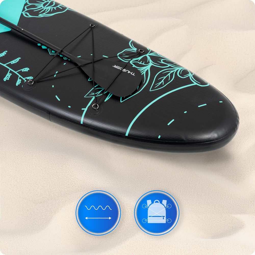 THUNDER Moth-Mint Stand Up Paddle Board 350x81x15cm Czarny Turkusowy do 150 kg