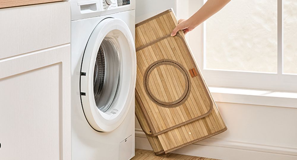 SONGMICS Pfandflaschen-Sammelbehälter, 95 L Pfandflaschen-Behälter, Bambus