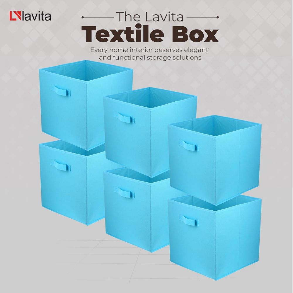 Lavita Storage Box | faltbare Aufbewahrung Boxen 31 x 31 x 31 cm | Schubladen-Organizer Box| Ordnungssysteme für Kleidung | Kleideraufbewahrung & Organisation | Türkis | 6 stück