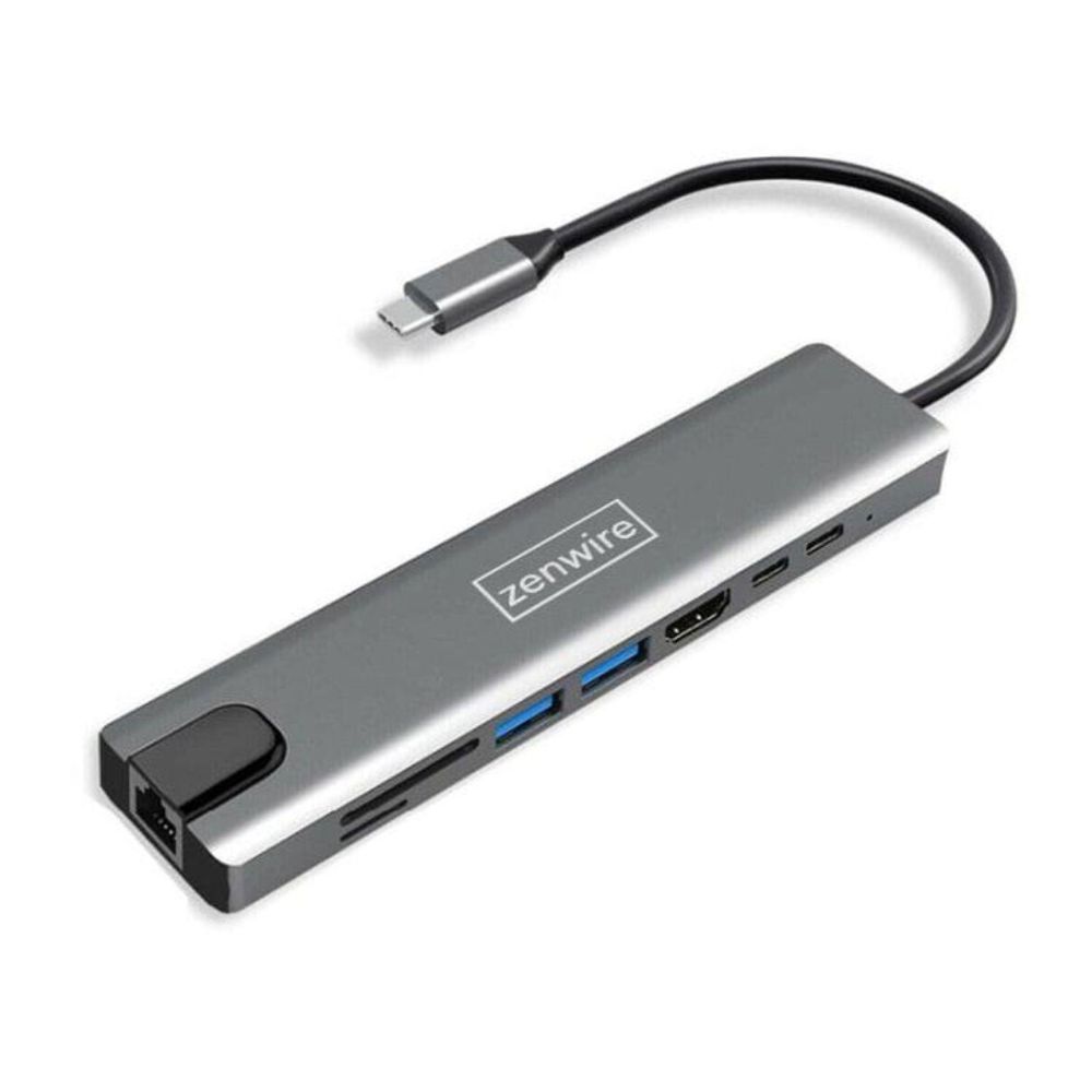 Adattatore - Hub USB-C 9 in 1 - HDMI - RJ-45 Fast Ethernet - SD - Power Delivery 3.0 - per Apple MacBook - per Andoid
