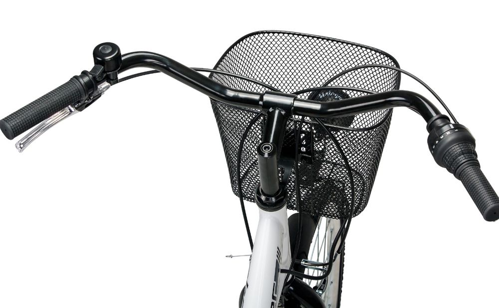 Bergsteiger Florenz 28 Zoll Damenfahrrad, ab 160 cm, Korb, Fahrrad-Licht, Shimano 7 Gang-Schaltung, Standlichtfunktion, Damen-Citybike, Damenrad im Retro-Design