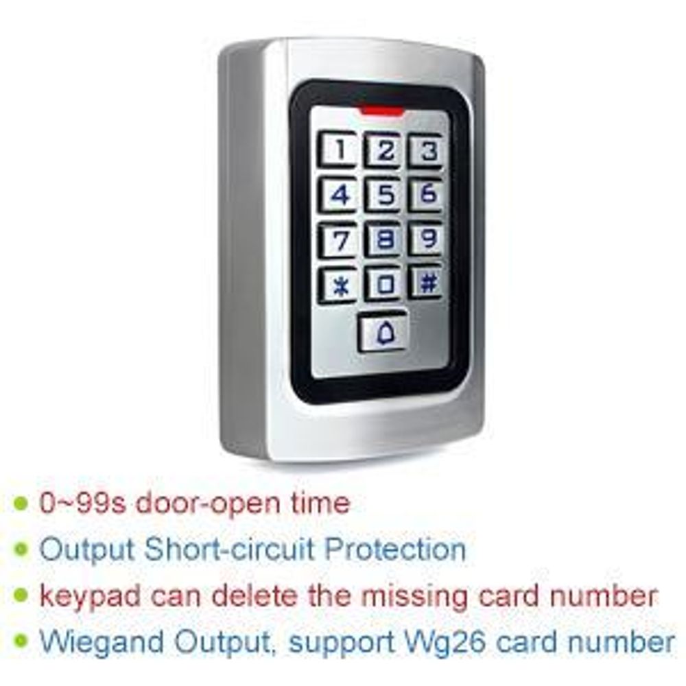 Retekess T-AC04 Inteligentní zámek dveří IP68 Přístupový systém PIN 125KHz RFID Vodotěsný podsvícený zámek proti krádeži, vhodný pro obchody s byty