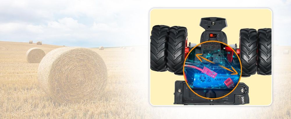 Ferngesteuerter Traktor Spielzeug ab 2 3 4 5 Jahre, Kuh, Schaf und Heuballen, Traktor mit Anhänger Spielzeug Traktor ferngesteuert ab 2-5 Jahre