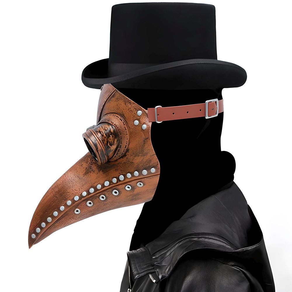 Schnabelmaske Pestmaske Rabenmaske Pest Doktor Maske Plague Doctor Steampunk Gothic Kopfmaske Requisiten Scary Arzt Cosplay Halloween Kostüm Retoo