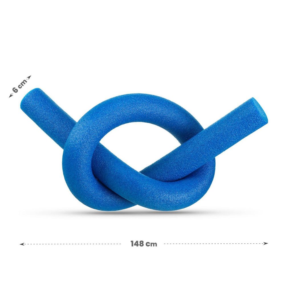 Blaue Schwimmnudel geknotet, Maße: 148 cm lang, 6 cm Durchmesser
