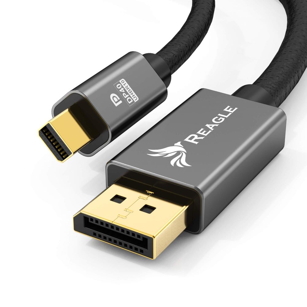 Mini DisplayPort zu DisplayPort Kabel 2.0 1.5m Gaming Monitor 8K 4K 240Hz 40Gbps HDR Nylongeflecht für Laptop PC Grafikkarte Aluminium Reagle