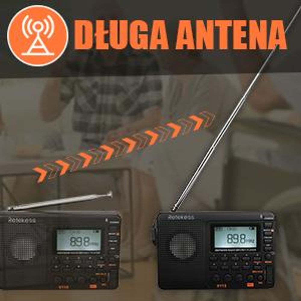 Przenośne radio Retekess V115, radio AM FM SW z akumulatorem 1000 mAh, karta TF 32 GB, prezent świąteczny dla rodziny
