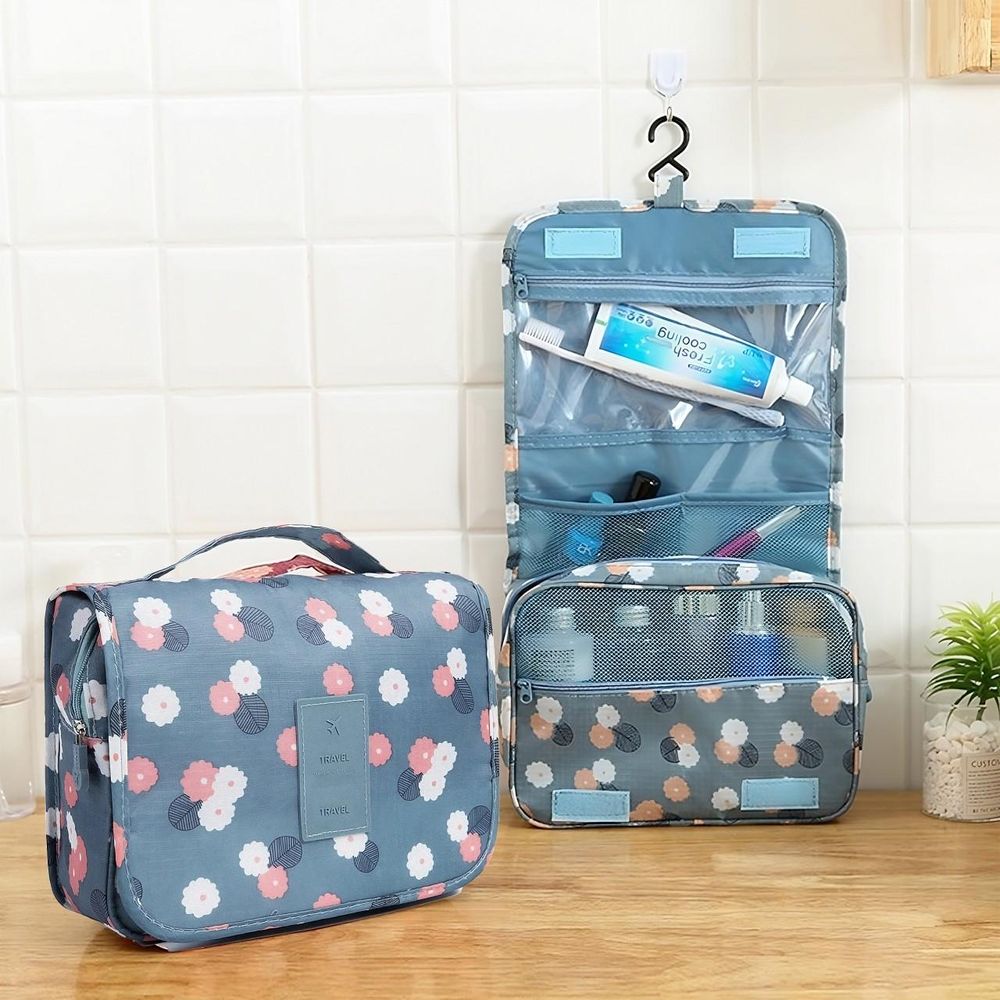 Kulturbeutel Kulturtasche Reise Kosmetiktasche Make-up-Organizer mit Henkel hängend Waschbeutel Waschtasche für Damen und Herren 24x9,5x19cm Retoo