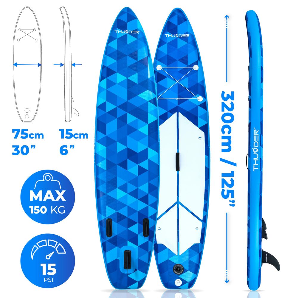 Thunder Nion Stand Up Paddle Board 320 x 75 x 15 cm niebieski 150 kg