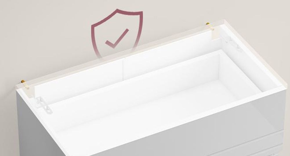 VASAGLE Badezimmerschrank, mit Schublade, Doppeltür, verstellbare Regalebene