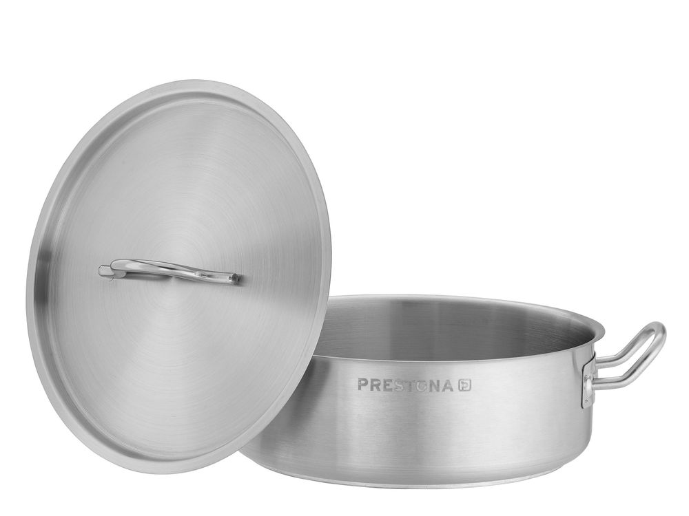 TECHNICA Niedriger Topf 2,2L | 20 cm | Edelstahldeckel | Edelstahl Induktion Kochtopf