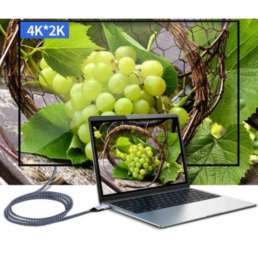 Kábel - Thunderbolt 3 USB-C na USB-C - 4K 60 Hz - 10 Gbit/s - 100 W PD 5A - 2 m - nylon - čierny