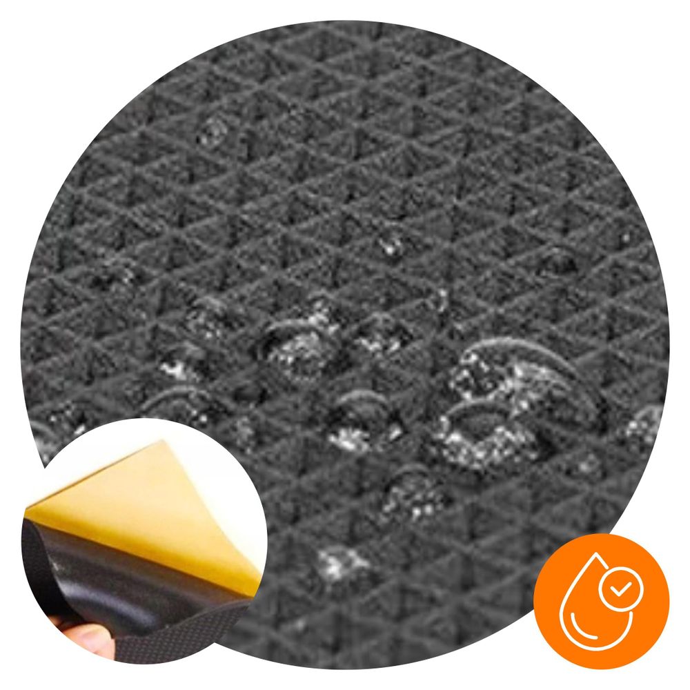 Garagen-Wandschutz selbstklebend 40x20x1,5 cm, Türkantenschutz aus EVA-Schaum, Waffelstruktur für Stoßdämpfung, EVI GARAGE, Schwarz