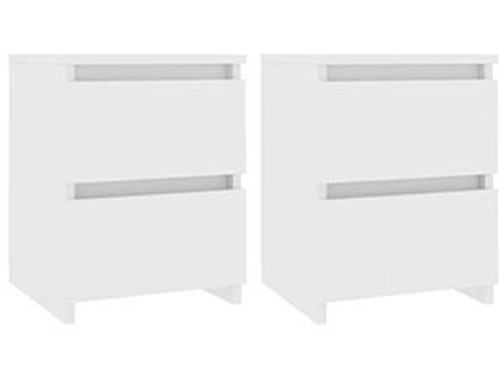Comodini 2 pz. Bianco 30x30x40 cm Materiale a base di legno