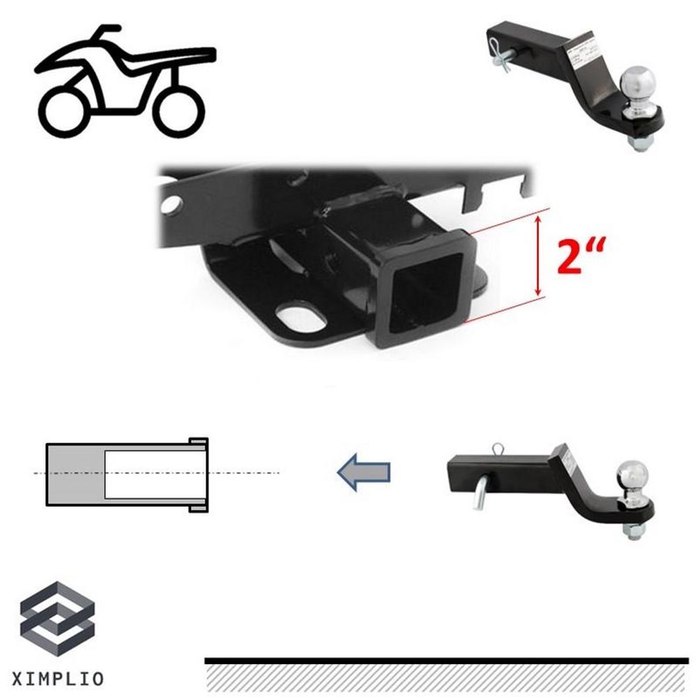 Anhängerkupplung AHK-Einschub 2-Zoll Adapter 51x51mm für Kymco MXU