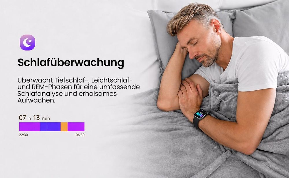 2026 Smartwatch Herren Damen 1.83 " AMOLED Display Smartwatch 800mAh Smartwatch Herzfrequenz-/Atemübungen-/SpO2-/Schlafüberwachung für Android und iOS