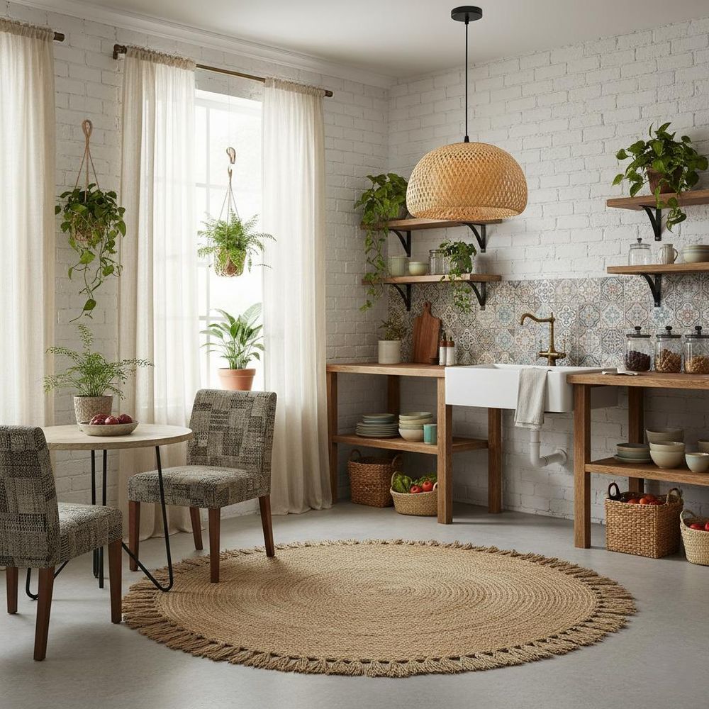 MasterLED Boho Hängeleuchte  – E27 Fassung – Ø38 cm – Geflochtener Bambusschirm – Schwarz – Wohnzimmer Esszimmer