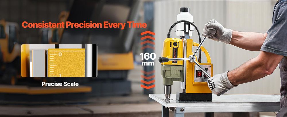 VEVOR Magnetbohrmaschine, 1400-W-Motor, magnetisch, elektrisch, 12500 N, Bohrdur