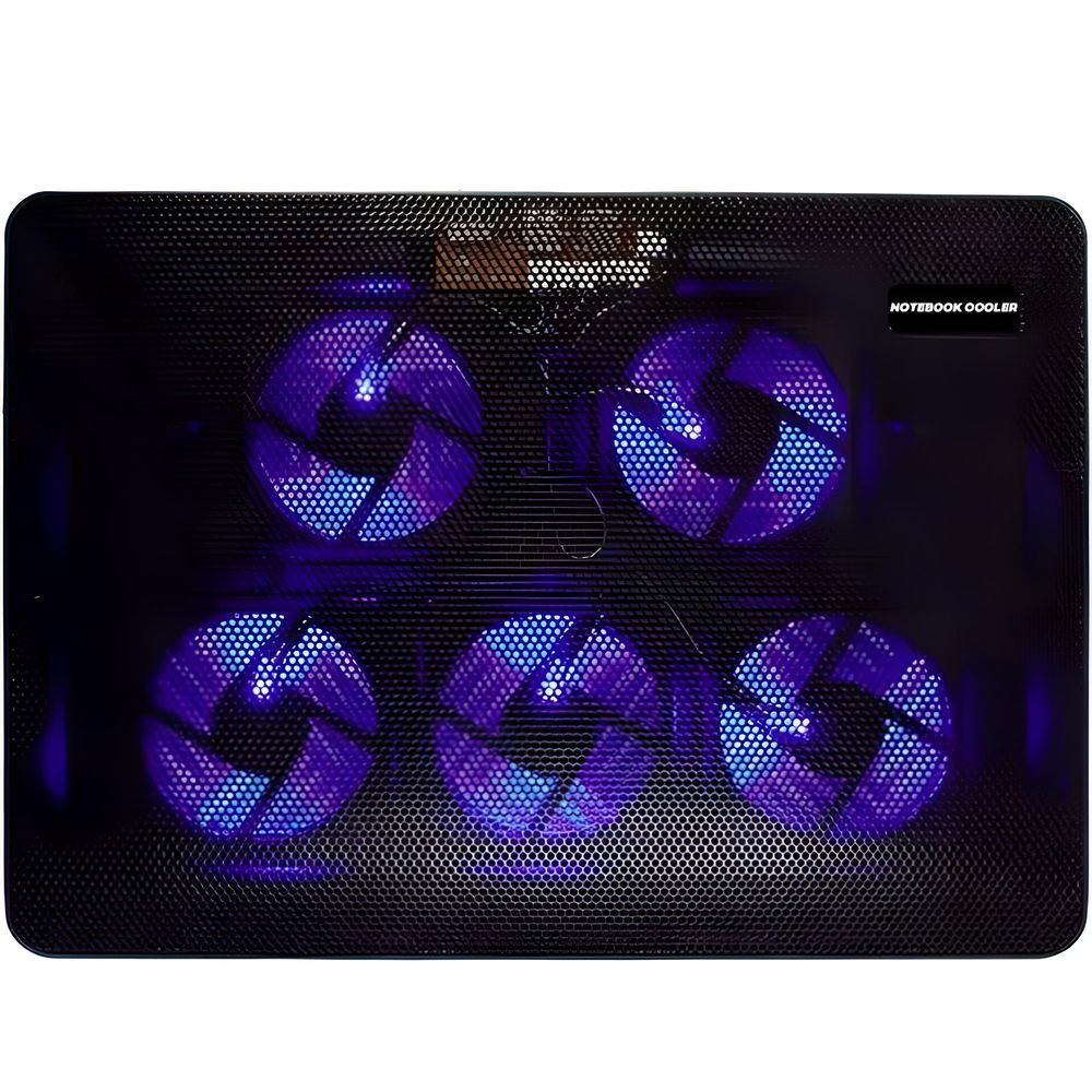 Notebook Laptop Kühler Ständer mit 5 x LED Beleuchtet Lüfter 2 USB Unterlage 12-17 Zoll USB-Stromversorgung PS4 Pro Playstation 4 Cooler Retoo
