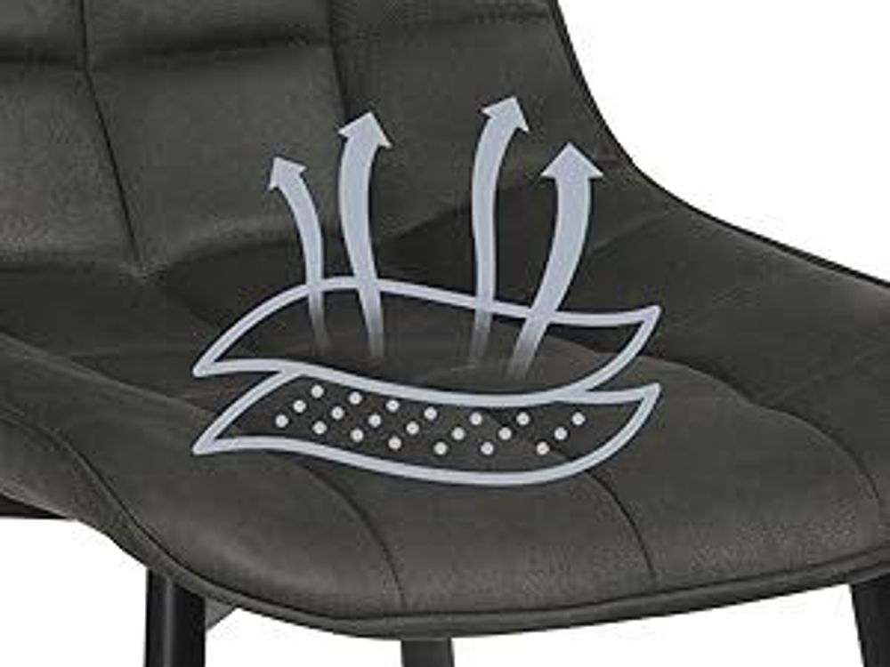 WOLTU Esszimmerstühle 2er-Set Küchenstuhl Polsterstuhl mit Rückenlehne, aus Stoffbezug, Metallbeine, Anthrazit