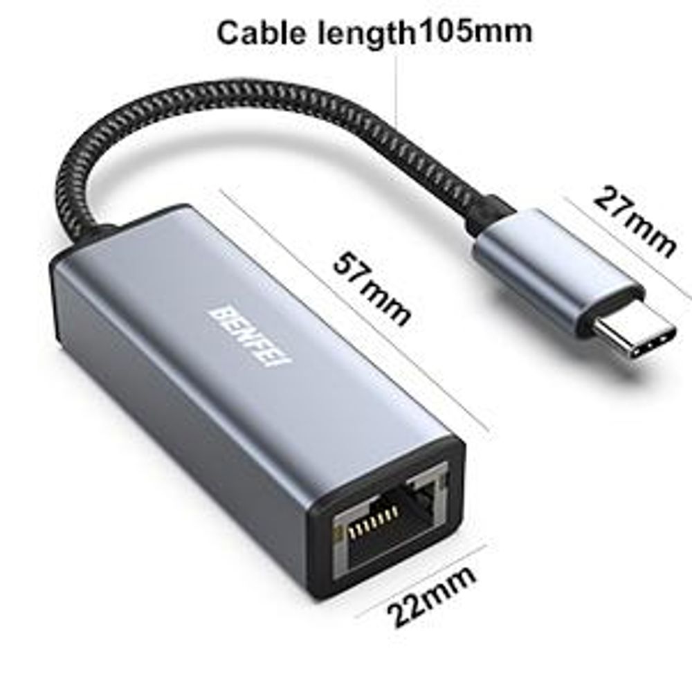 BENFEI Kabeladapter USB C auf Ethernet Adapter Gigabit LAN Netzwerk