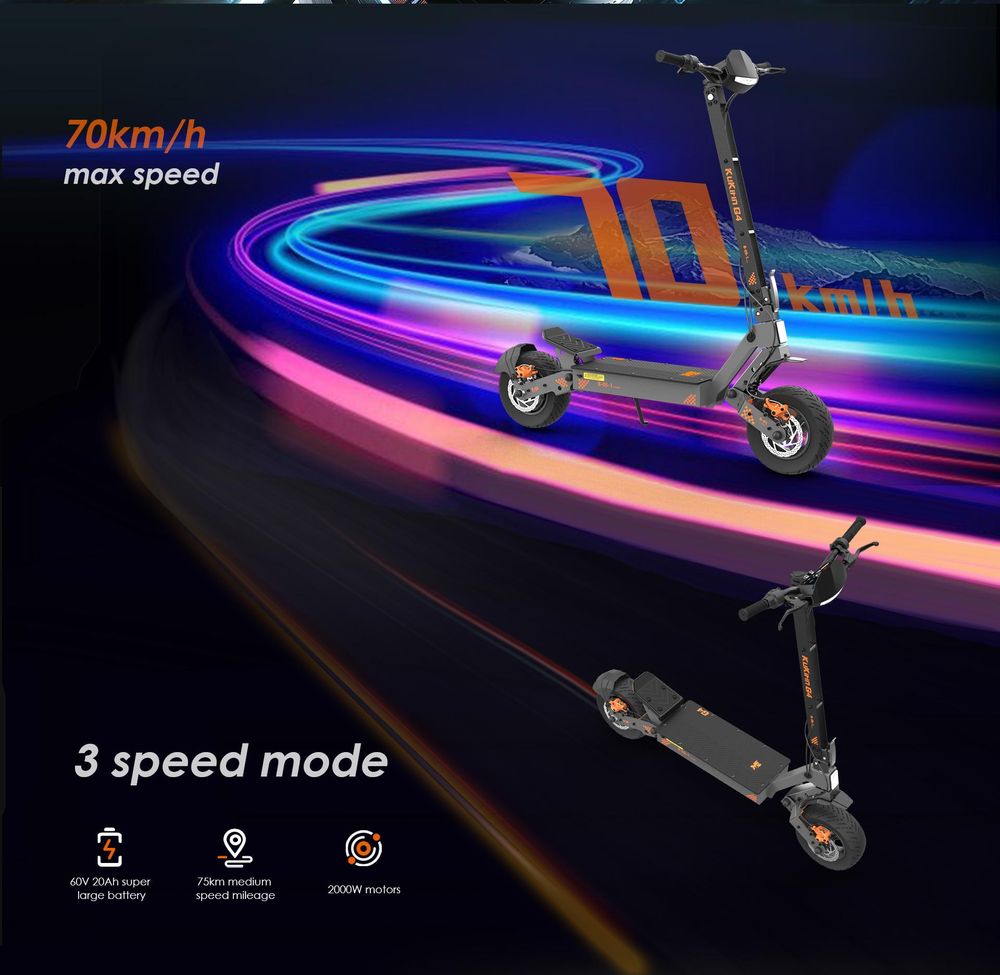 G4 2026 Elektrická koloběžka，11palcové，60V 20Ah, integrovaný nábojový motor, stupeň krytí IP54, nosnost 120 kg