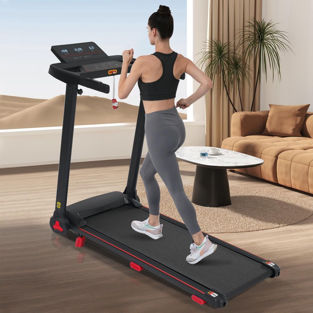 Merax Laufband klappbar, 1–14 km/h, 8% Steigung, 3,0 PS Motor, 120 kg, Herzfrequenzsensor, Bluetooth, USB/Type-C, Black