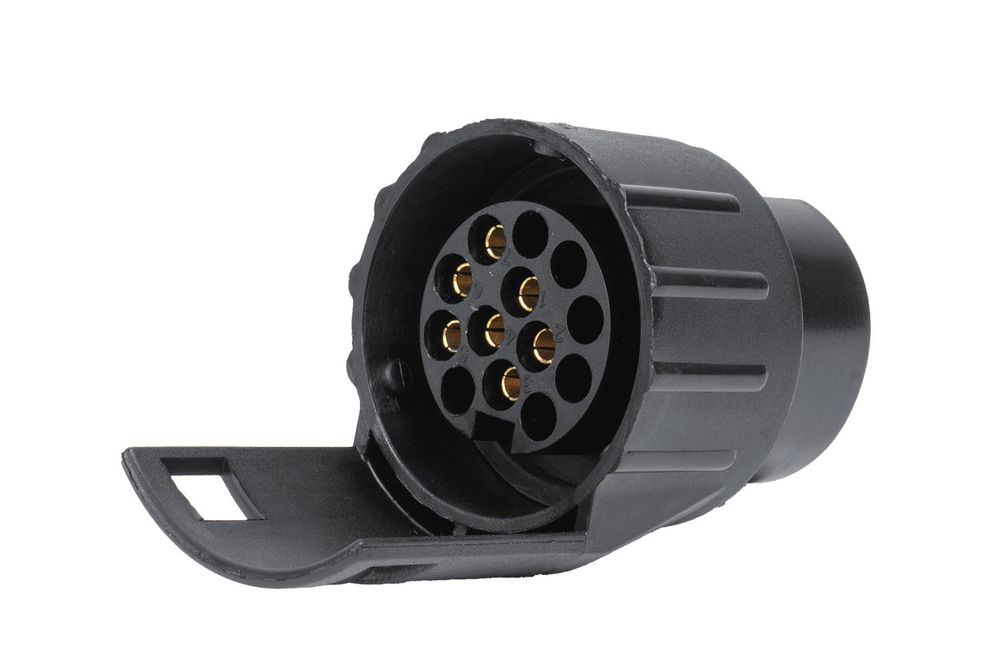 UNITRAILER Adapter 7 auf 13-polig 12 bis 24 V PVC rostgeschützte Metallstifte für Anhänger Anschluss an 7-polige Steckdose