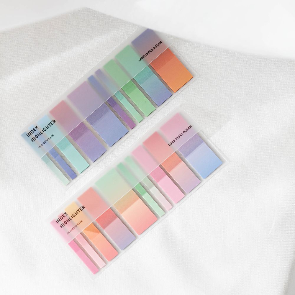 Ordinate-Meeresmelodie Farbenrauch Lange Sticky Notes | Haftnotizen Tabs | Streifen zum highlighten | Textmarker | Lesezeichen