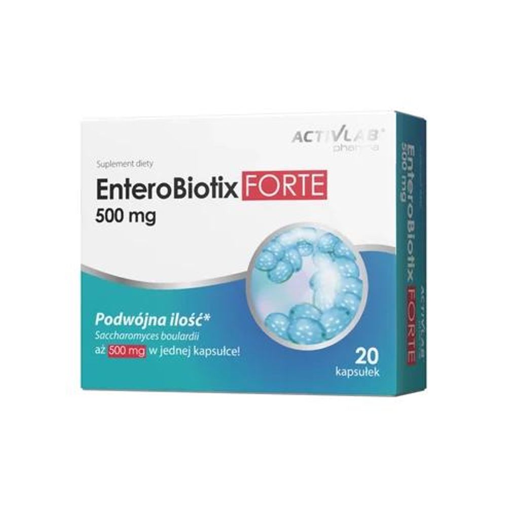 Activlab Pharma EnteroBiotix FORTE 500 mg, 20 Kapseln, Saccharomyces boulardii, Probiotikum, für Darmflora & Reisen