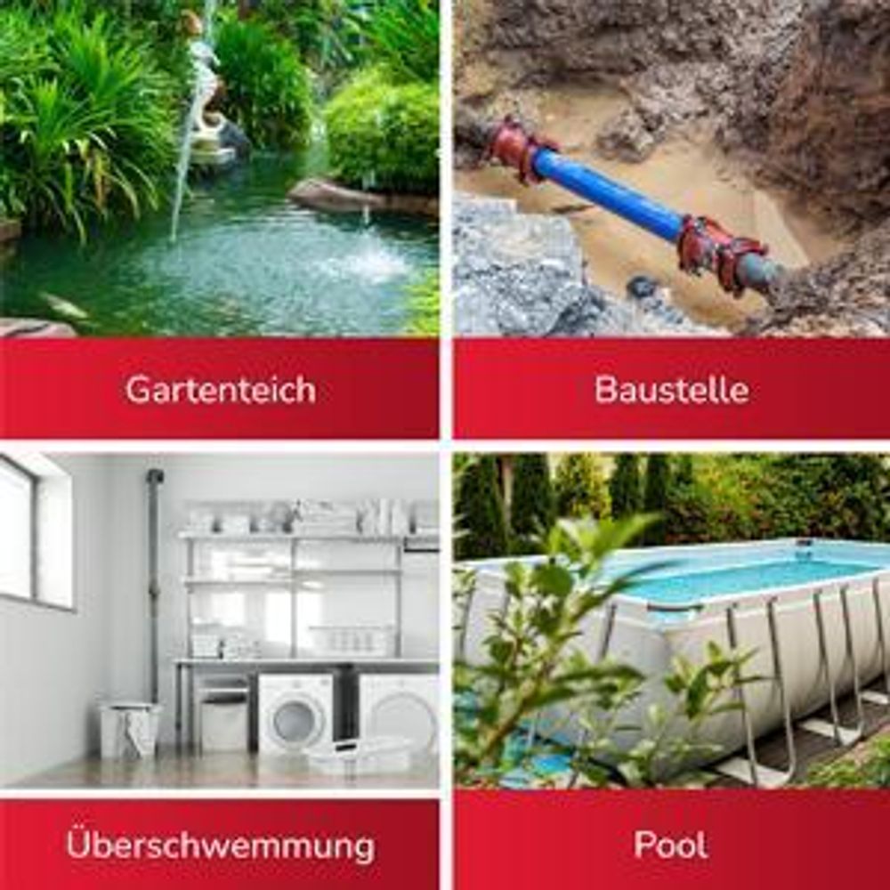 Belko® Schmutzwasserpumpe 850W 15000 l/h Tauchpumpe Pumpe Garten mit Schwimmer Brunnenpumpe
