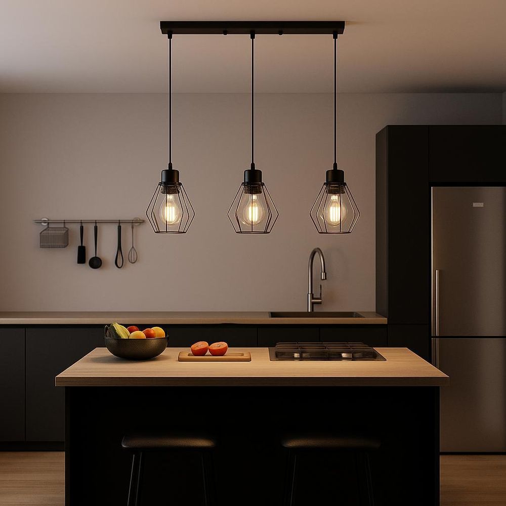 MasterLED Pendelleuchte – 3-flammig 50 cm – Schwarz – E27 – pendelleuchte schwarz – hängelampe industrial – OTTO