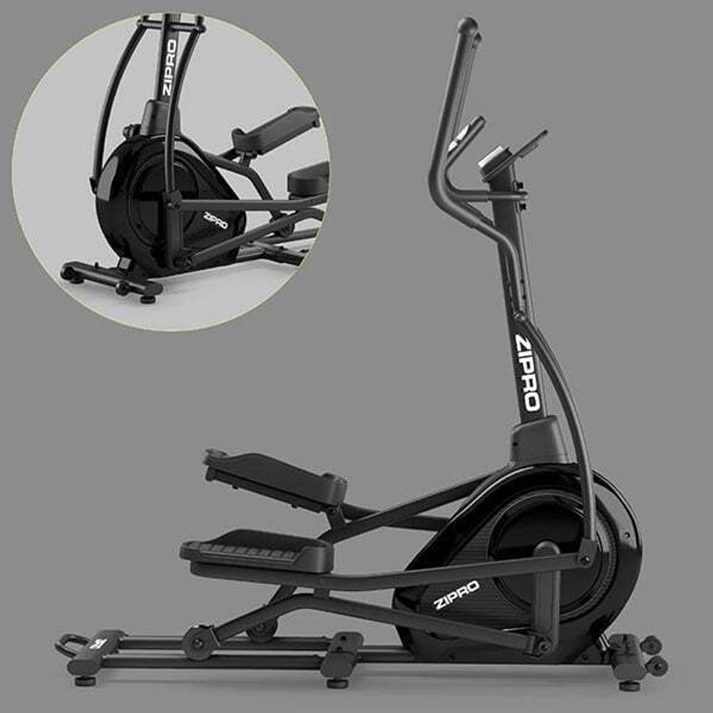 Zipro Ellipsentrainer Frontantrieb Session – Elektromagnetischer Crosstrainer mit App Flacher, Gelenkschonender Lauf (Ski-Langlauf)