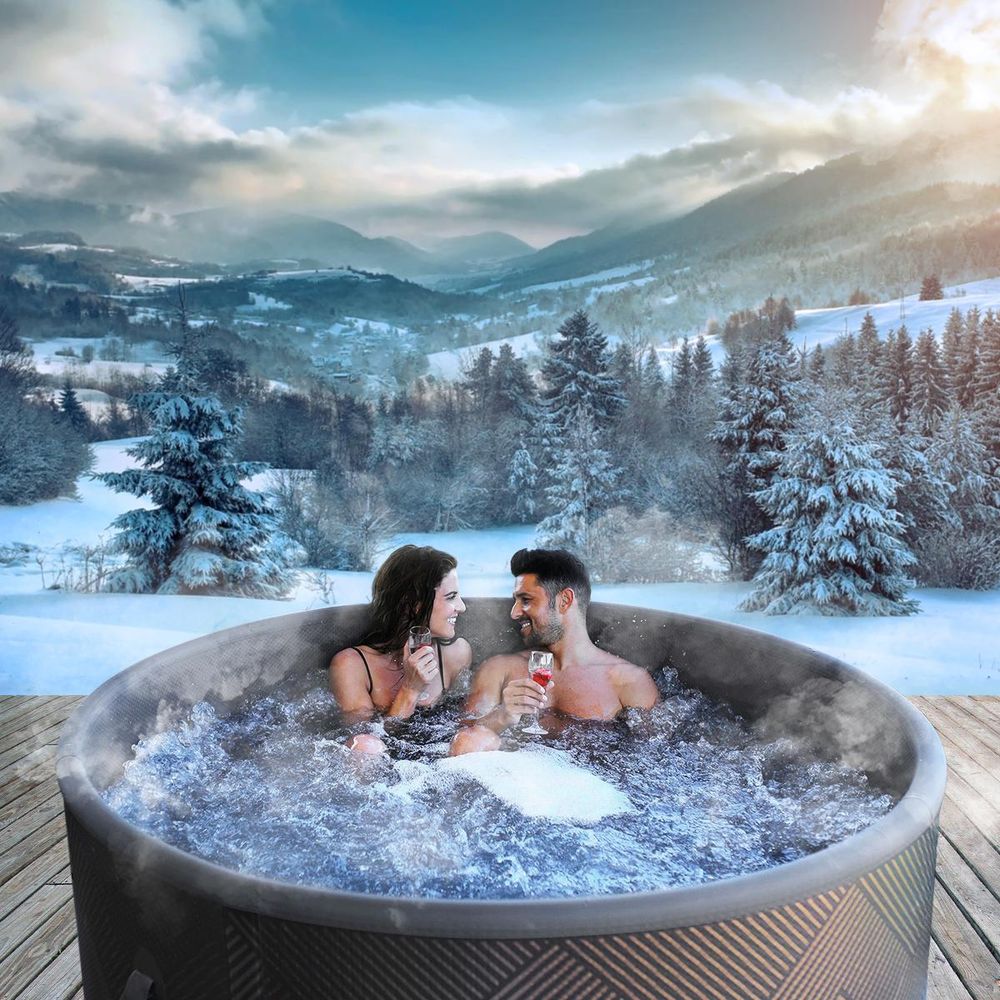 Miweba MSpa Whirlpool Frame Mono | Aufblasbar - Indoor & Outdoor Pool - Ozongenerator - UVC+ Filter - Anti-Frost-System - 6 Personen - App Steuerung