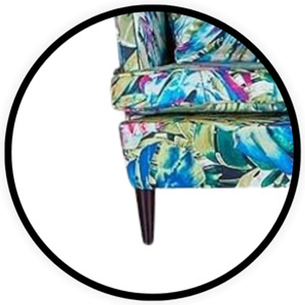 Family Meble Set aus Sofa + 2 Sessel + 2 Hocker Print 2-Sitzer Sofa Couch Freistehendes Lounge Sofa Bequem zum Entspannen Wohnzimmer Büro (ROSE 01)