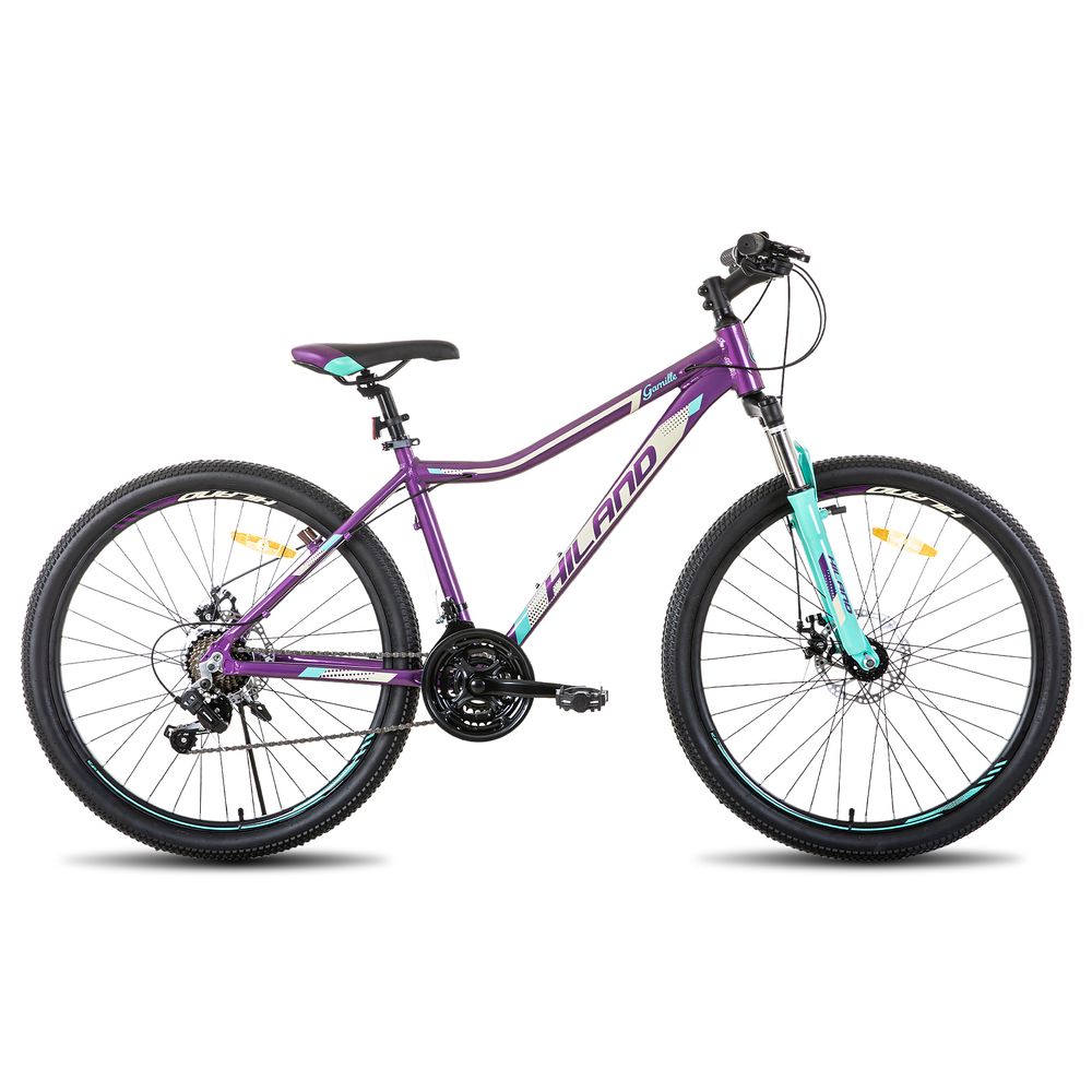 HILAND 26 Zoll Mountainbike Damen mit Lock-Out Federgabel 21 Gang Shimano Aluminiumrahmen Doppelscheibenbremse Studenten-Pendlerfahrrad, Weiß