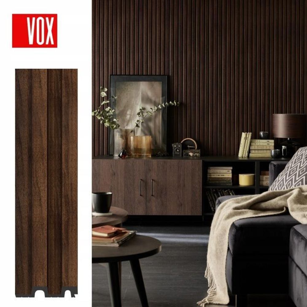 VOX Lamellenwand LINERIO - 3D MDF Wandpaneel - Akustikplatte - 2,65m x 16 - M-LINE - Natur