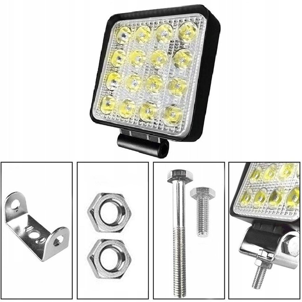 4x LED Arbeitsscheinwerfer Arbeitsscheinwerfer 12V 24V 8000lm Anbau Offrad SUV ATV Traktor Arbeitslicht Flutlicht Scheinwerfer Arbeitslicht 48W Retoo