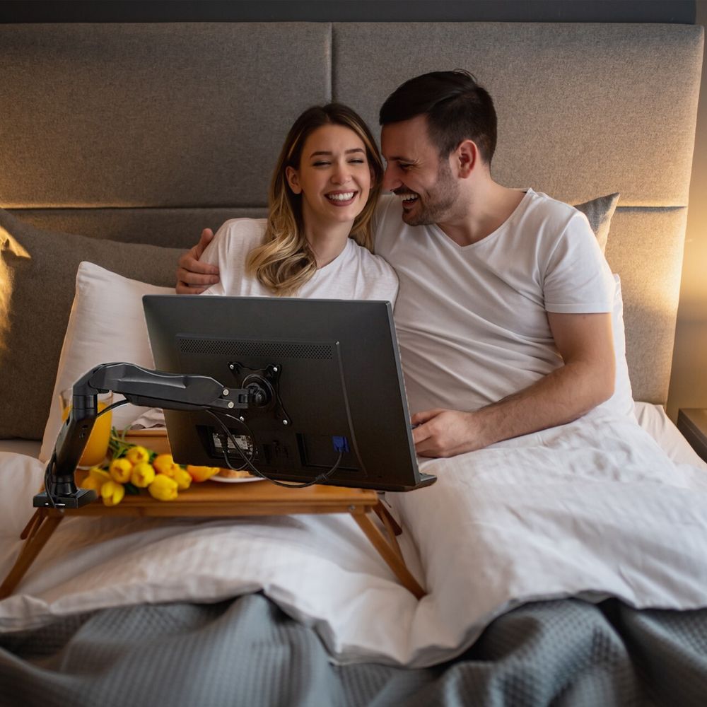 Monitorhalterung Monitor Halterung Schwenkarm Tisch Halter Bildschirm Ständer Schreibtischständer 17-27 Zoll 180° Drehungbar Max 9KG VESA 75/100 Retoo