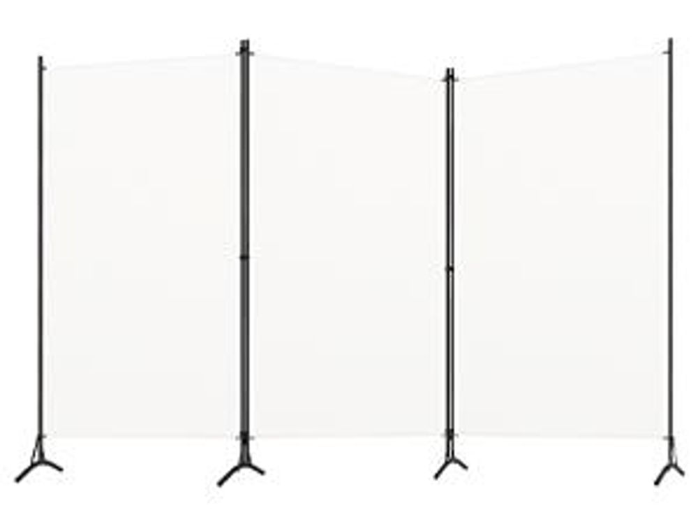divisorio 3 pezzi bianco 260x180 cm in tessuto