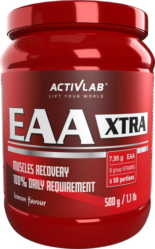 Activlab EAA Xtra Zitrone 500 g – Essenzielle Aminosäuren (EAA) mit B-Vitaminen – EAA Pulver für Sport & Training