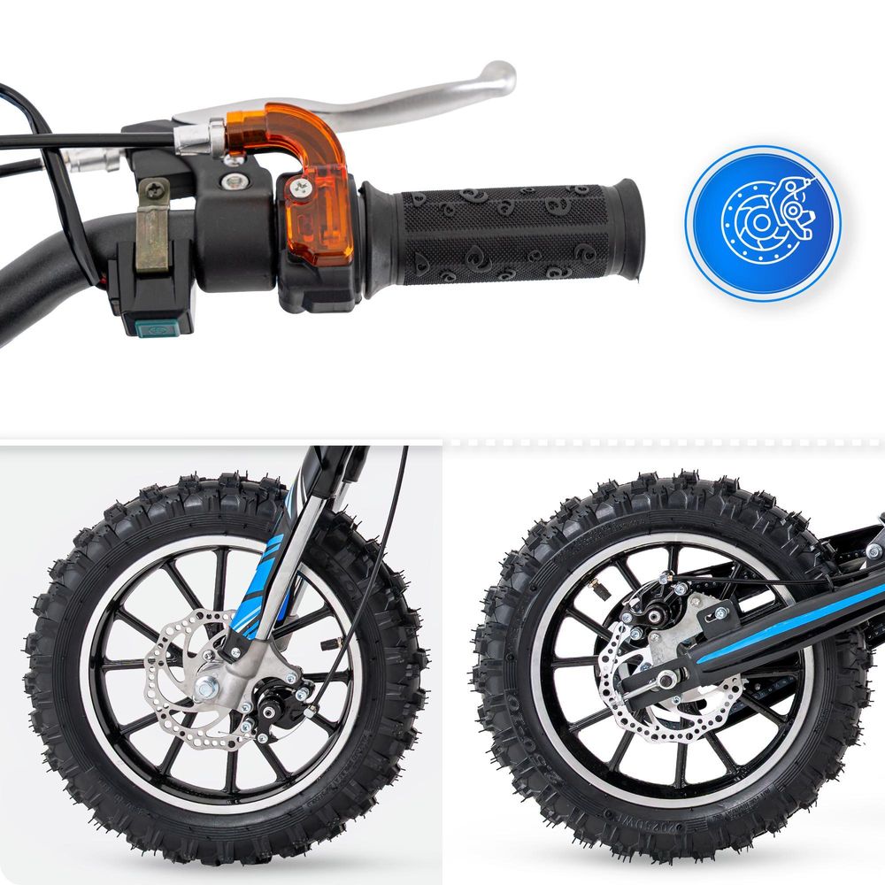 VOLTOURI Mini Cross a Benzina CR49-E | Avviamento Elettrico | 49 cm³ | 35 km/h | Blu