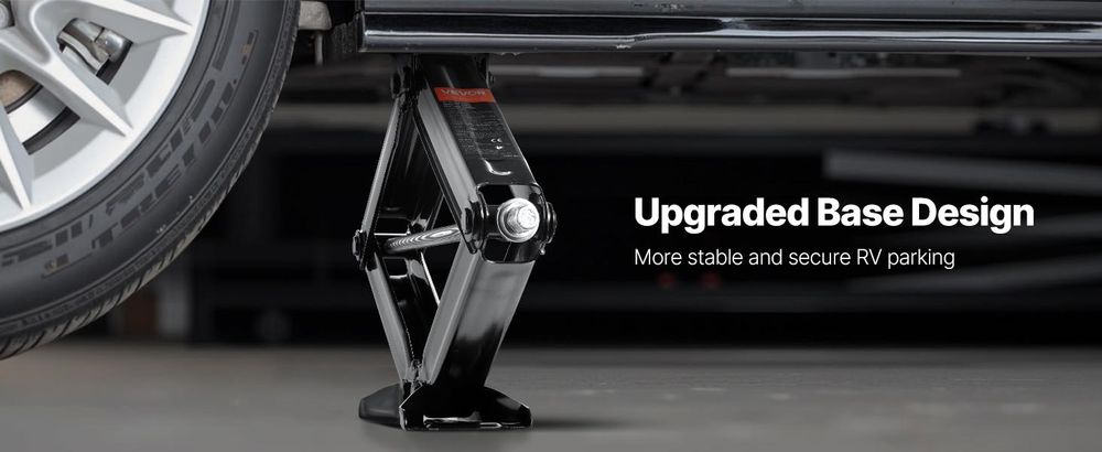 VEVOR 5000 lbs Wohnmobil Scherenstützen, 4-23,4 Zoll Wohnmobil Stabilizer Leveling Scherenstützen, Set aus 2, Schwerlast-Stabilisator mit Kurbelgriff, Steckdose und Wasserwaagen, Nicht leicht verbogen oder verformt, 5000 lbs-a, 4 Stück-a